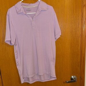 Men's Purple Striped Polo Shirt